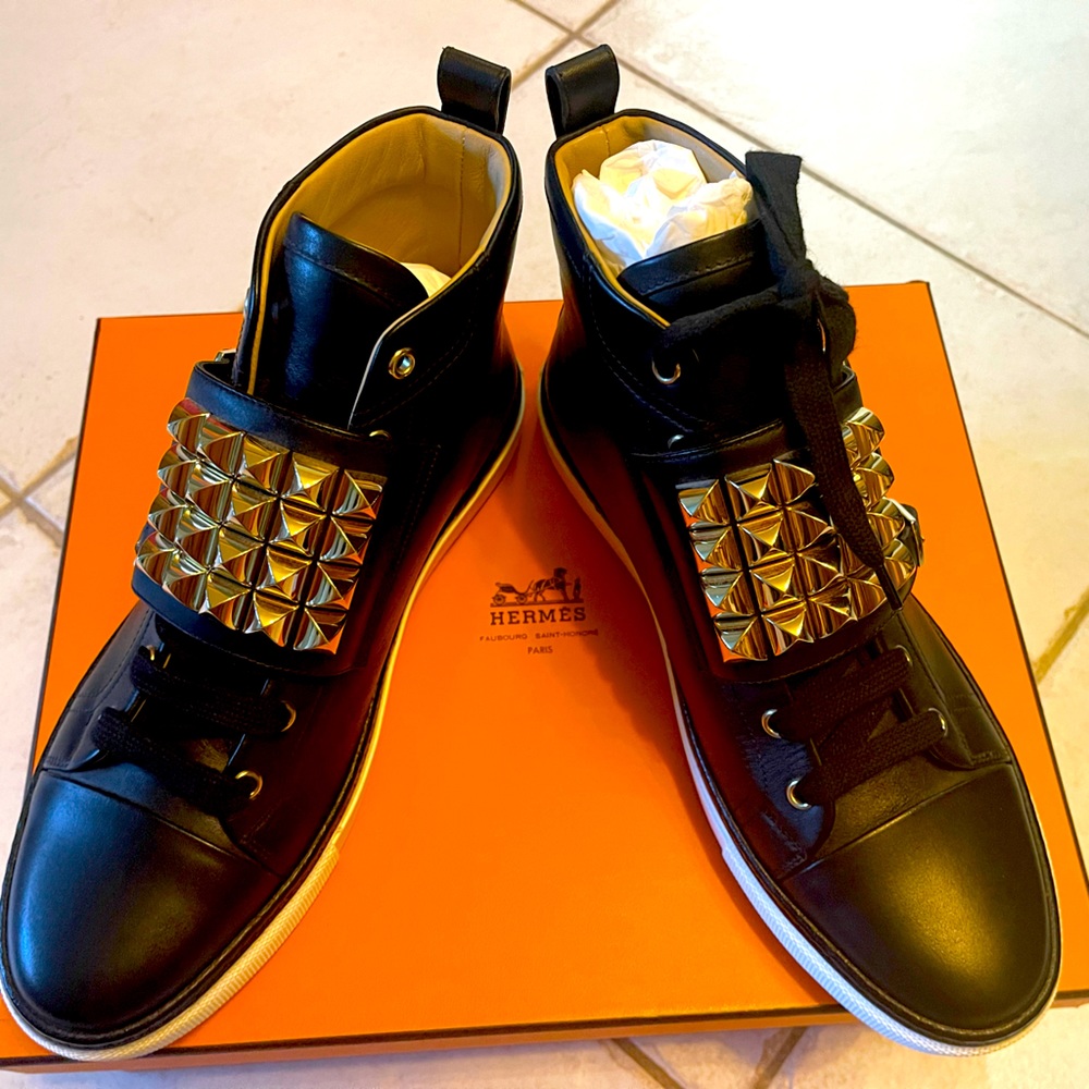 Hermes Women Stud High Top Sneakers - Picture 1 of 10